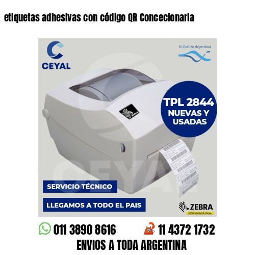 etiquetas adhesivas con código QR Concecionaria
