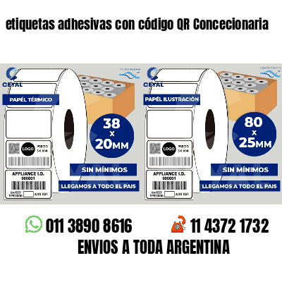 etiquetas adhesivas con código QR Concecionaria