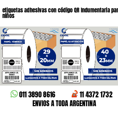 etiquetas adhesivas con código QR Indumentaria para niños