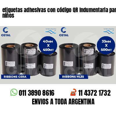 etiquetas adhesivas con código QR Indumentaria para niños