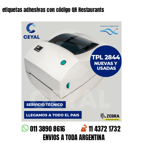 etiquetas adhesivas con código QR Restaurants
