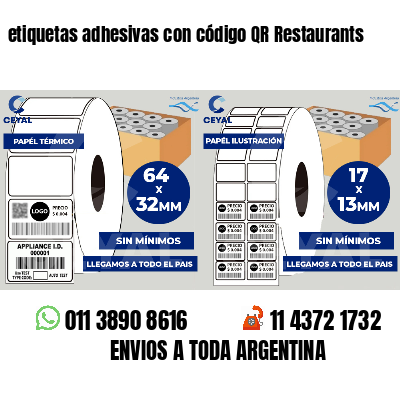 etiquetas adhesivas con código QR Restaurants