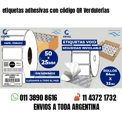 etiquetas adhesivas con código QR Verdulerías