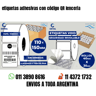 etiquetas adhesivas con código QR lenceria