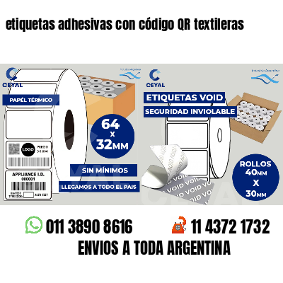 etiquetas adhesivas con código QR textileras