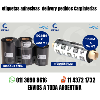 etiquetas adhesivas  delivery pedidos Carpinterías