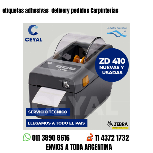 etiquetas adhesivas  delivery pedidos Carpinterías