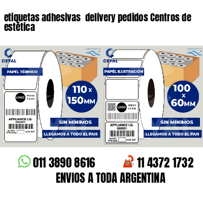 etiquetas adhesivas delivery pedidos Centros de estética