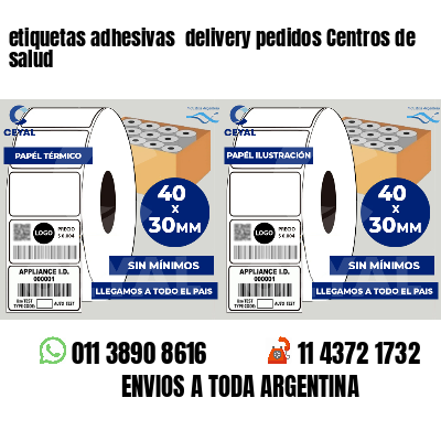 etiquetas adhesivas delivery pedidos Centros de salud
