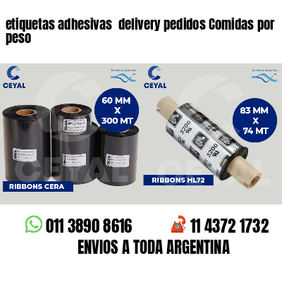 etiquetas adhesivas delivery pedidos Comidas por peso