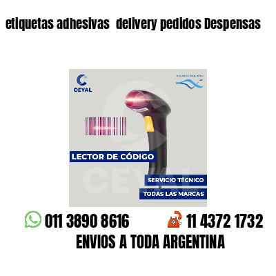 etiquetas adhesivas delivery pedidos Despensas