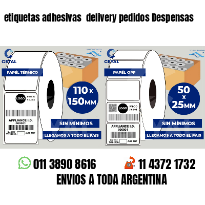etiquetas adhesivas delivery pedidos Despensas