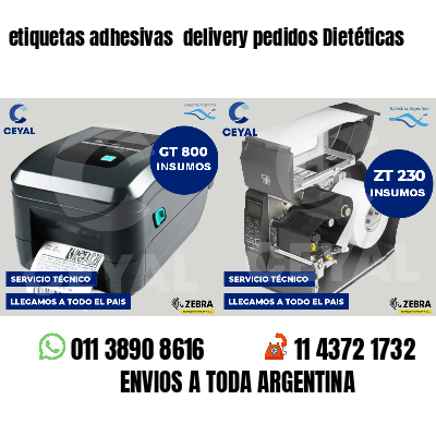etiquetas adhesivas delivery pedidos Dietéticas