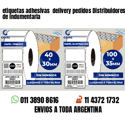 etiquetas adhesivas delivery pedidos Distribuidores de indumentaria