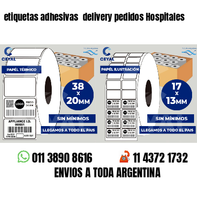 etiquetas adhesivas  delivery pedidos Hospitales