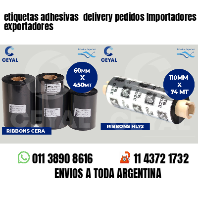 etiquetas adhesivas  delivery pedidos Importadores y exportadores