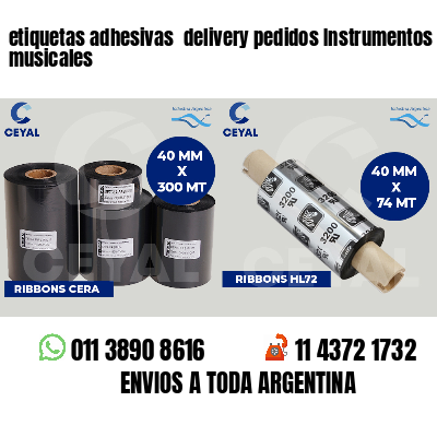 etiquetas adhesivas delivery pedidos Instrumentos musicales