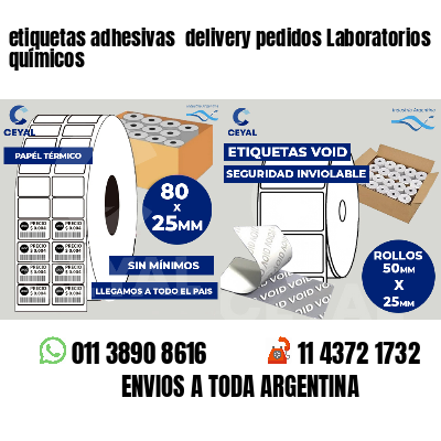 etiquetas adhesivas  delivery pedidos Laboratorios químicos