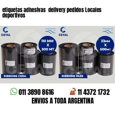 etiquetas adhesivas delivery pedidos Locales deportivos