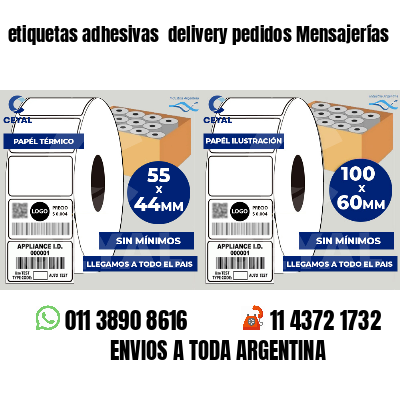 etiquetas adhesivas  delivery pedidos Mensajerías