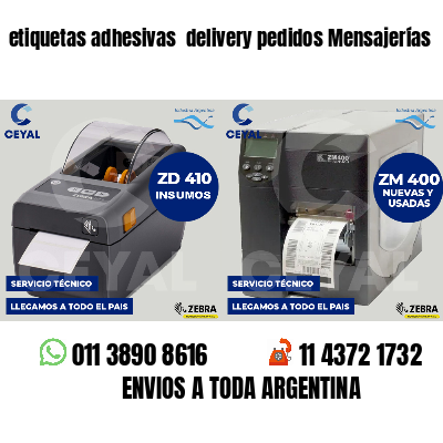 etiquetas adhesivas delivery pedidos Mensajerías