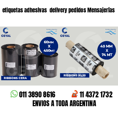 etiquetas adhesivas  delivery pedidos Mensajerías