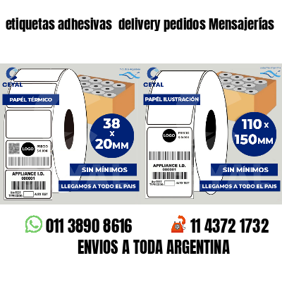 etiquetas adhesivas delivery pedidos Mensajerías