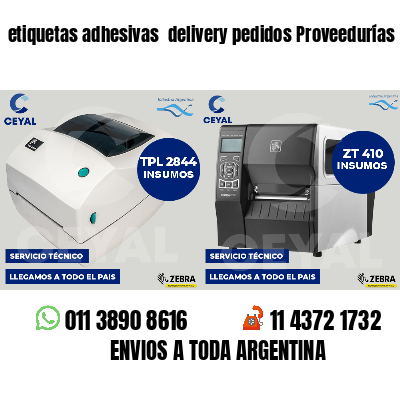 etiquetas adhesivas delivery pedidos Proveedurías