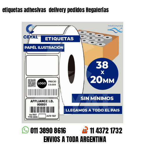 etiquetas adhesivas  delivery pedidos Regalerías