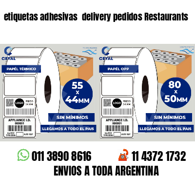 etiquetas adhesivas delivery pedidos Restaurants
