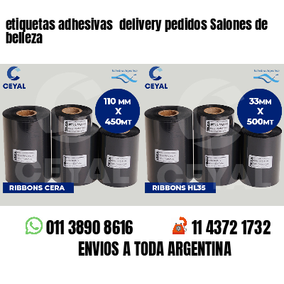 etiquetas adhesivas delivery pedidos Salones de belleza