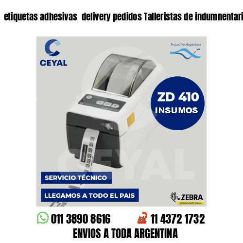 etiquetas adhesivas  delivery pedidos Talleristas de indumnentaria