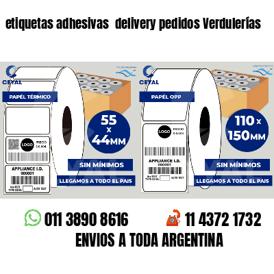 etiquetas adhesivas delivery pedidos Verdulerías
