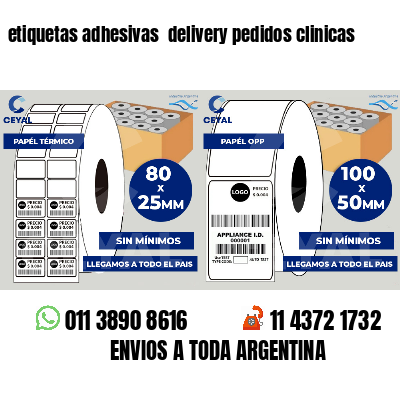 etiquetas adhesivas delivery pedidos clinicas