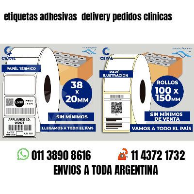 etiquetas adhesivas delivery pedidos clinicas