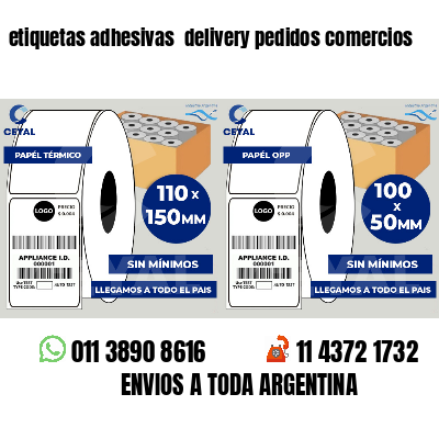 etiquetas adhesivas delivery pedidos comercios