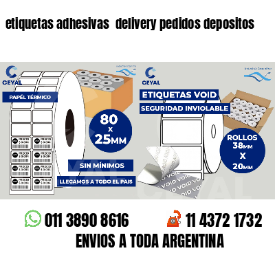 etiquetas adhesivas delivery pedidos depositos