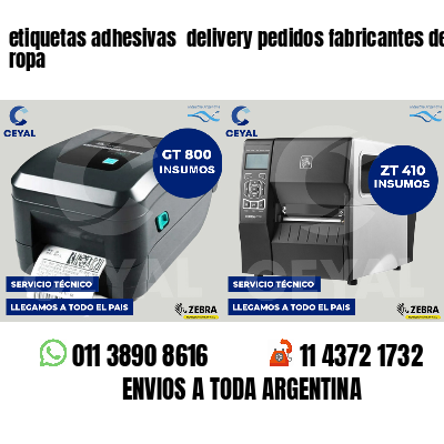 etiquetas adhesivas delivery pedidos fabricantes de ropa