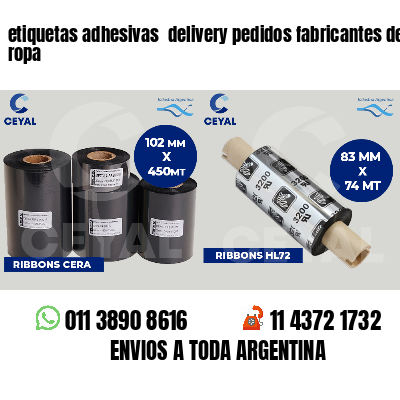etiquetas adhesivas delivery pedidos fabricantes de ropa