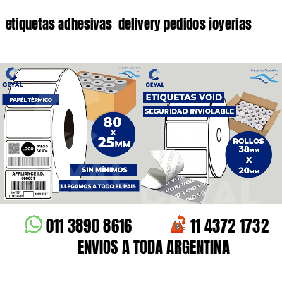 etiquetas adhesivas delivery pedidos joyerias