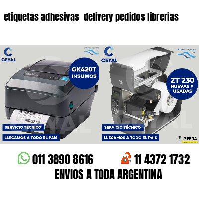 etiquetas adhesivas delivery pedidos librerias
