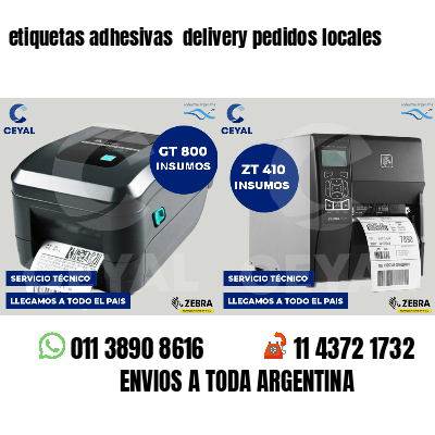 etiquetas adhesivas  delivery pedidos locales