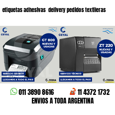 etiquetas adhesivas delivery pedidos textileras