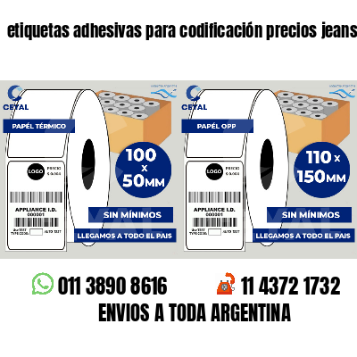 etiquetas adhesivas para codificación precios jeans