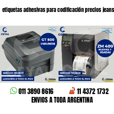etiquetas adhesivas para codificación precios jeans