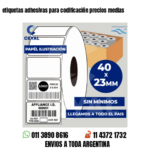 etiquetas adhesivas para codificación precios medias
