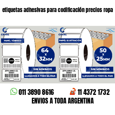 etiquetas adhesivas para codificación precios ropa
