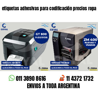 etiquetas adhesivas para codificación precios ropa