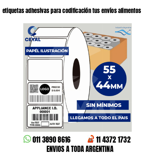 etiquetas adhesivas para codificación tus envíos alimentos