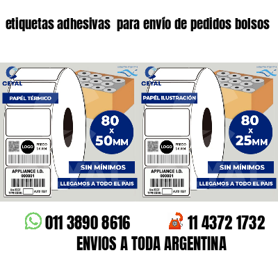 etiquetas adhesivas  para envío de pedidos bolsos